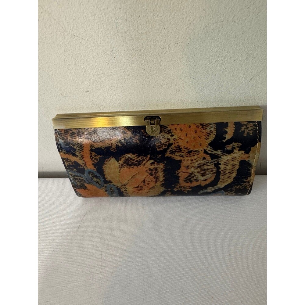 PATRICIA NASH CAUCHY  ITALIAN LEATHER TOP FRAME WALLET/CLUTCH